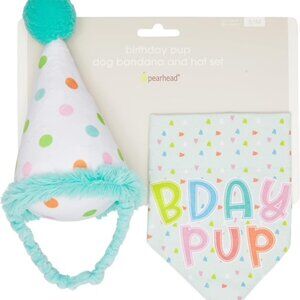 Pet's Birthday Pup Hat and Bandana Set  Size: S/M